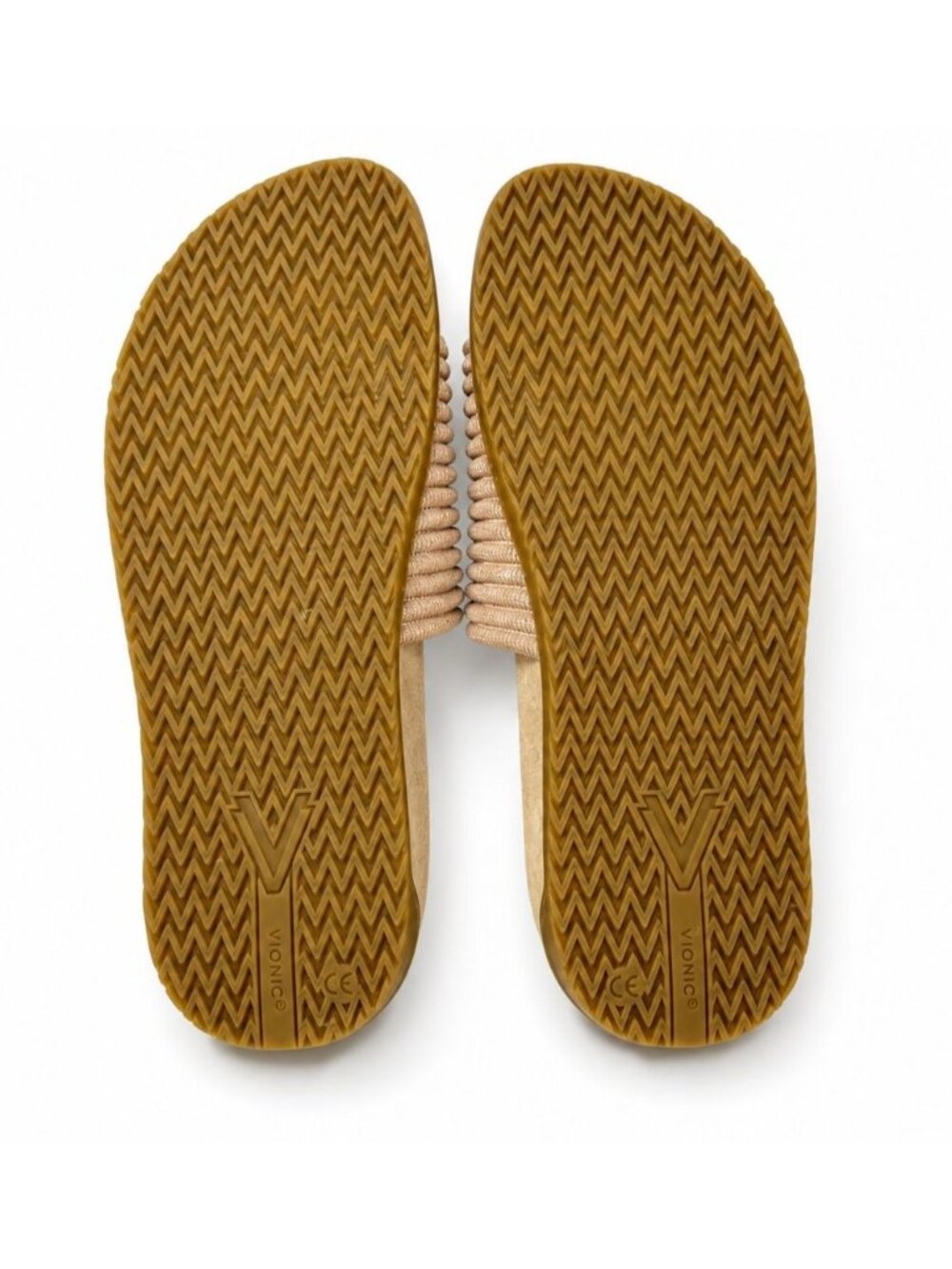 Vionic Evie Supportive Ribbed Knit Slide Sandal Rugby Tan Women 7.5 Arch Support - Picture 6 of 8